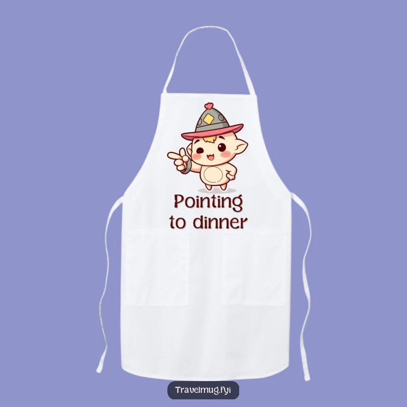 Funny Apron: Jaunty Hat Character Points Forward, Kitchen Funny Motivational Gift!