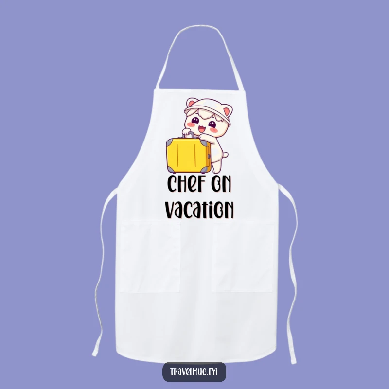 Funny Kawaii Suitcase Pointer Apron - Hilarious Kitchen Travel Theme Gift