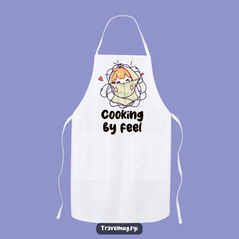 Funny Map Tangle Apron: Chef Character Lost In Cartography, Kitchen Humor