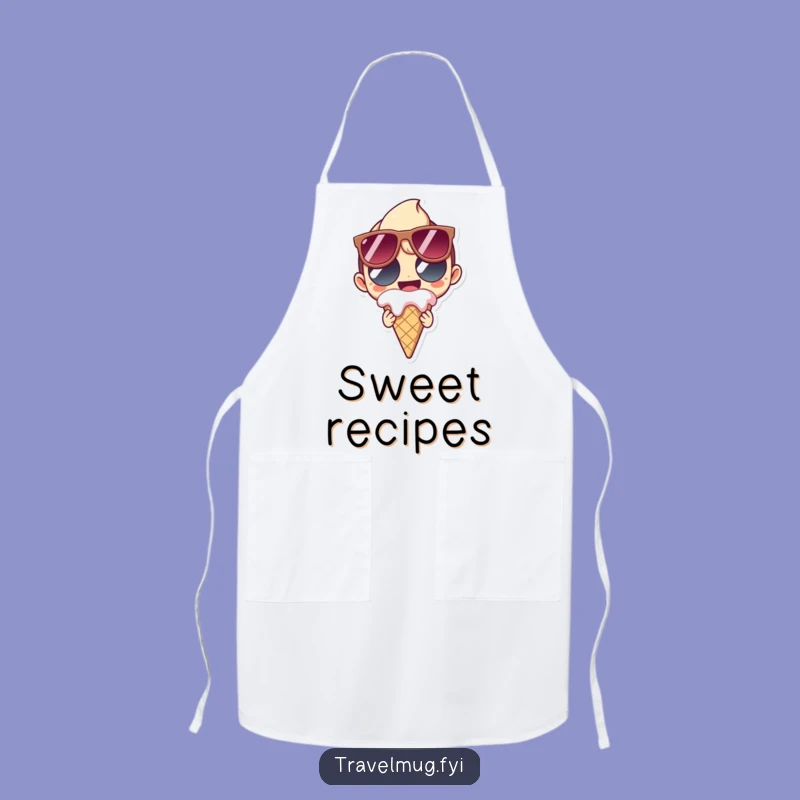 Funny Summer Apron: Character's Ice Cream Fun, Kitchen Decor Gift
