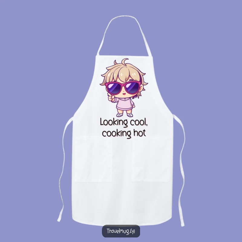 Funny Cool Character Apron: Chef Sunglasses Pose, Chic Funny Gift