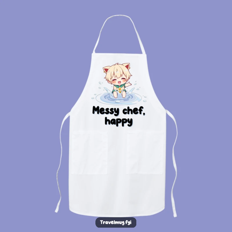 Funny Puddle Play Apron: Character splashing, a practical funny gift for kitchen fun.