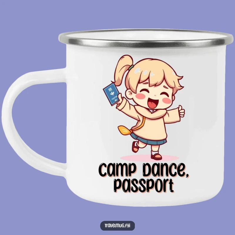Funny Passport Dance Camping Mug - Adventure with Joyful Vibes