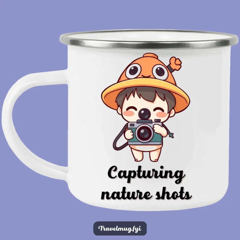 Funny Photo Hat Camping Mug: Capture Adventures