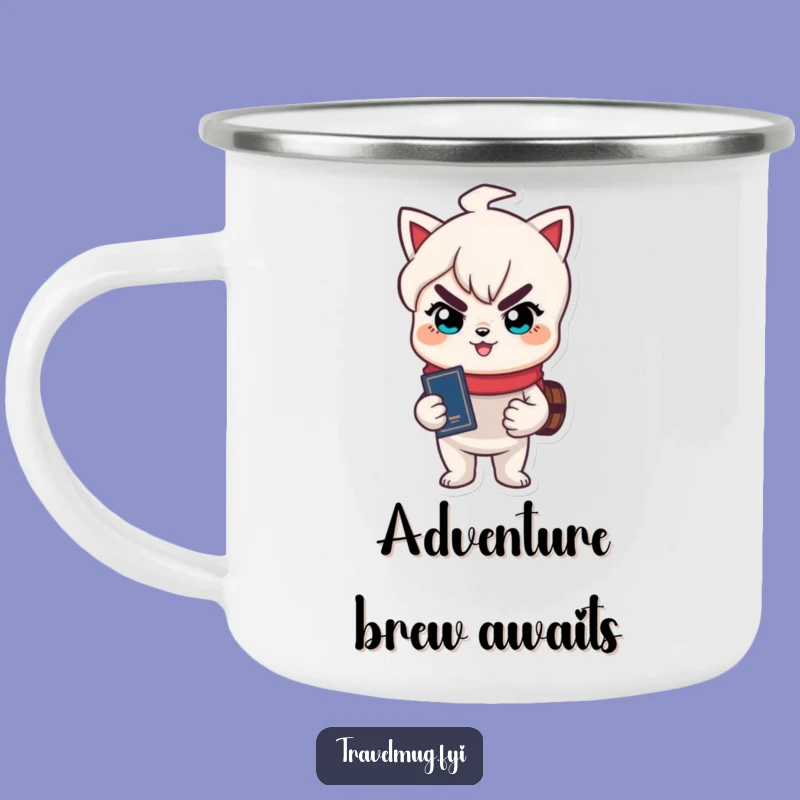 Funny 'Camp Passport' Camping Mug: Character's Travel Adventure Mug