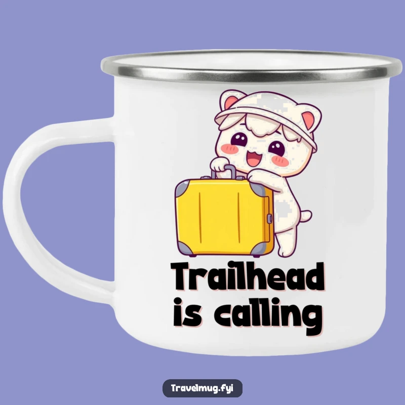 Funny Kawaii Suitcase Pointer Camping Mug - Adventure Travel Gift