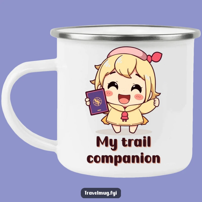 Funny Travel Campfire Mug: Excited Passport Holder, Outdoor Humor Gift