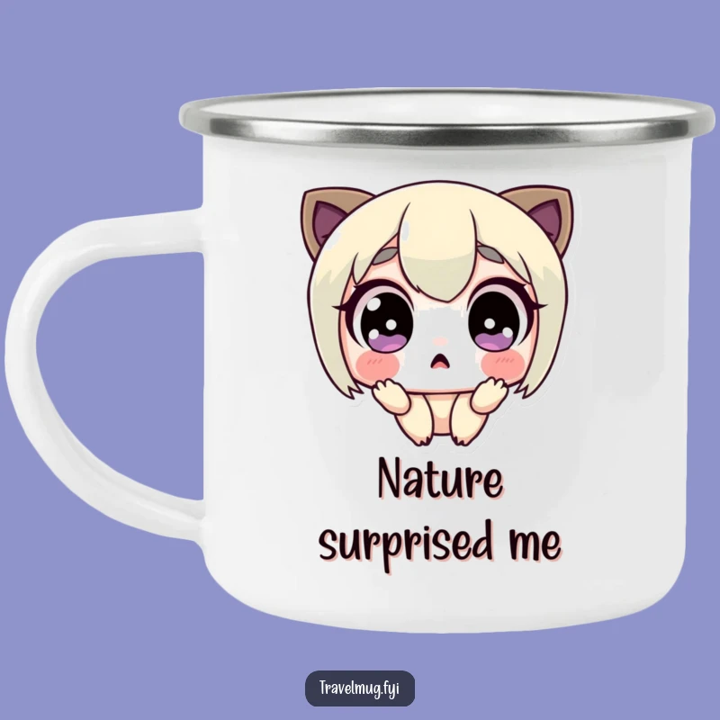 Funny Surprised Character Camping Mug: Campfire Shock, a Fantastic Funny Gift