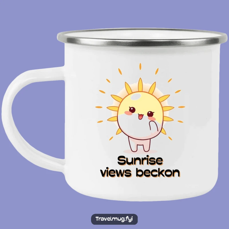 Funny Sun Pointer Camping Mug: Enjoy Your Adventure with this Sunny Character Mug Gift
