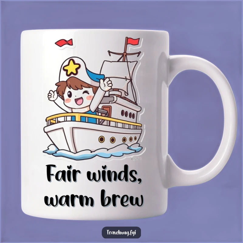Funny Farewell Voyage Mug: Happy Character Sailing Away - Perfect Funny Gift!
