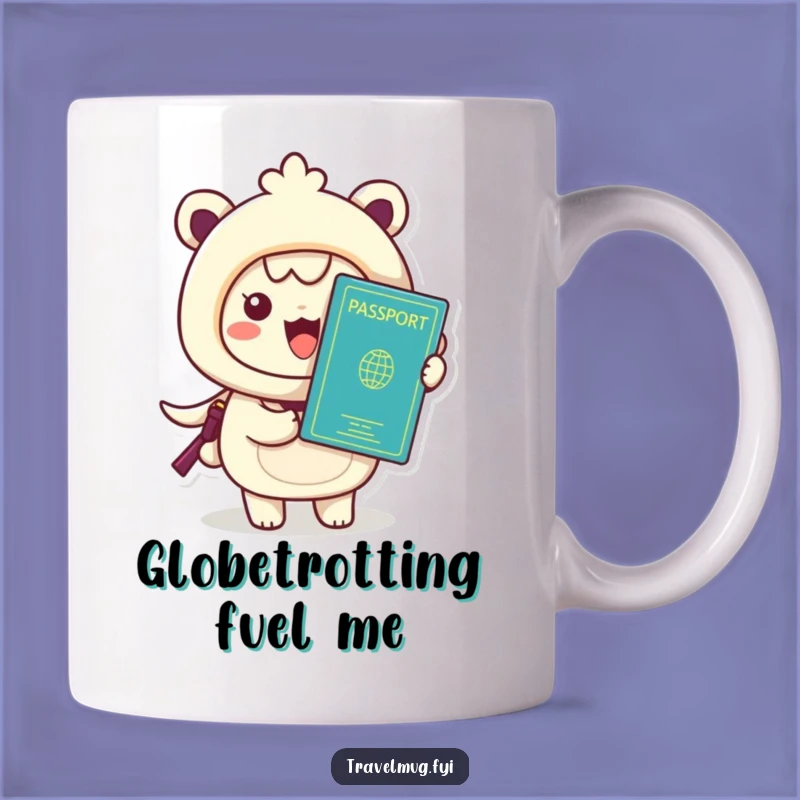 Funny Kawaii Passport Holder Mug - Hilarious Travel Enthusiast Gift