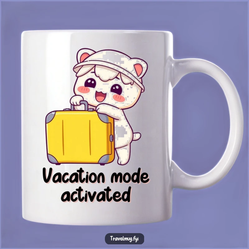 Funny Kawaii Suitcase Pointer Mug - Hilarious Travel Prepper Gift Idea