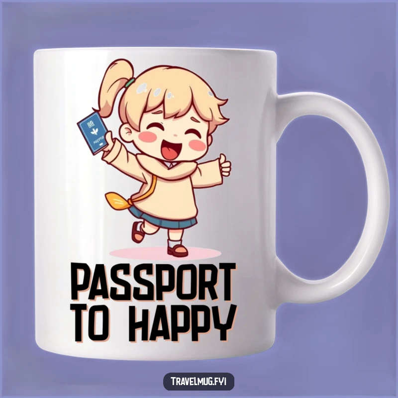 Funny Travel Dance Mug - Happy Passport Celebration Gift