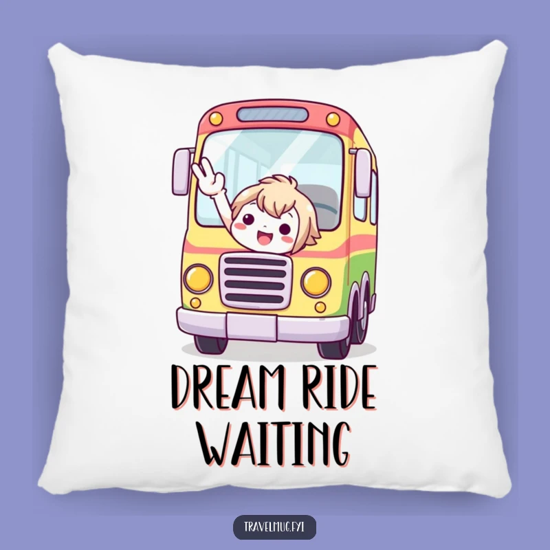 Funny Whimsical Bus Rider Pillow - Soft Comfort for Travel Dreams