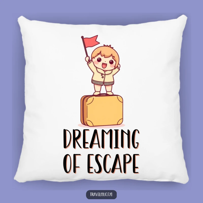 Cozy Funny Travel Pillow: Character's Adventure Spirit, Comfy Decor Gift