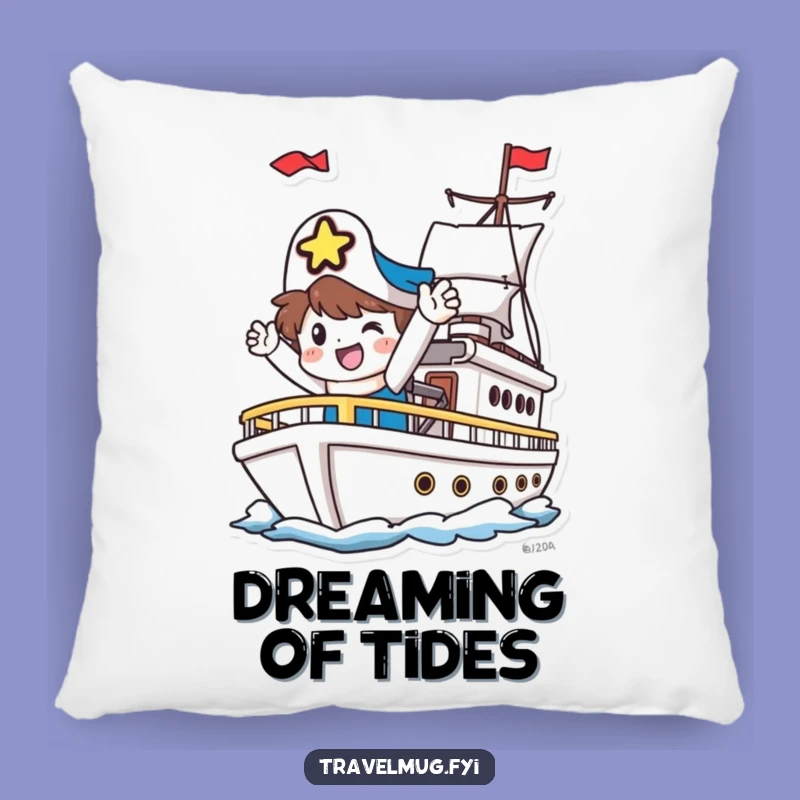 Funny Travel Pillow: Happy Character's Ship Farewell - Comfy Funny Gift!