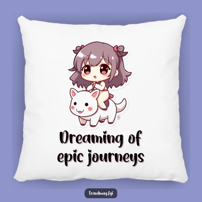 Funny Cute Character Riding Playful Creature Pillow - Cozy Humorous Accent