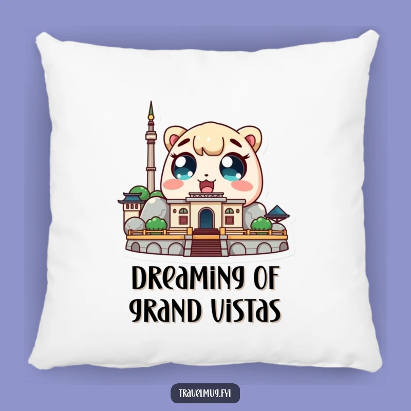 Funny Kawaii Character Pillow: Amazed Landmark Comfort, Adorable Funny Gift!