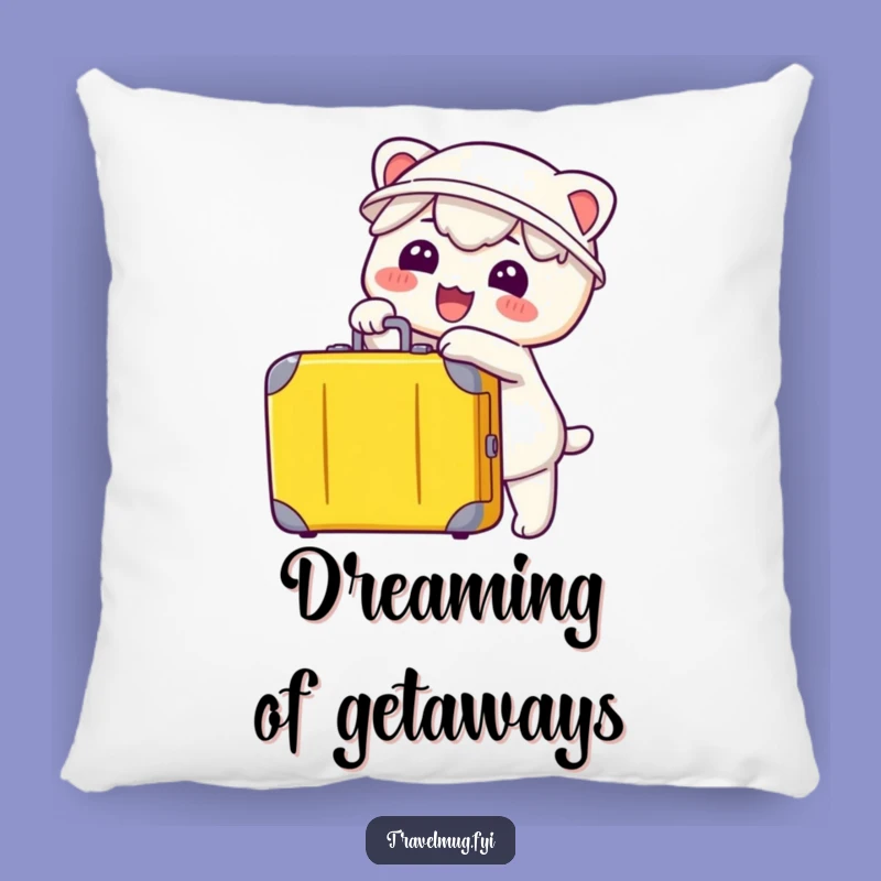 Funny Kawaii Suitcase Pointer Pillow - Cozy Travel Decor Gift