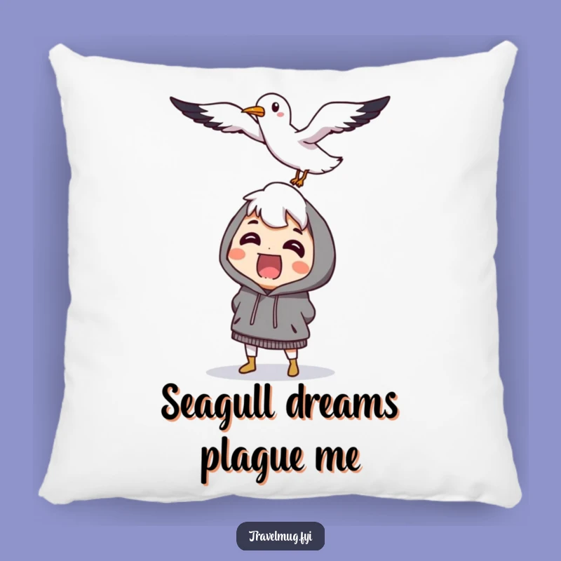 Funny Seagull Surprise Pillow: Cozy Comfort with Beach Chaos, Perfect Gift Decor