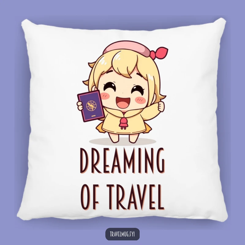 Funny Travel Pillow: Excited Passport Holder, Comfy & Hilarious Gift