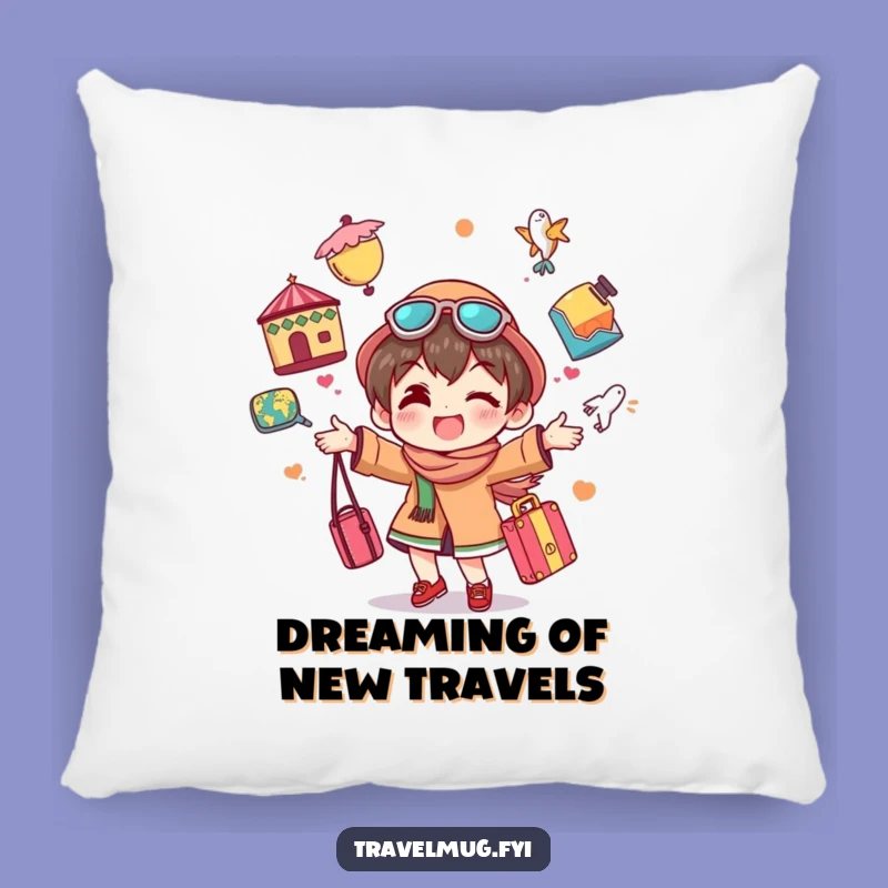 Funny Traveler Pillow: Juggling Souvenirs Cozy Adventure Gift