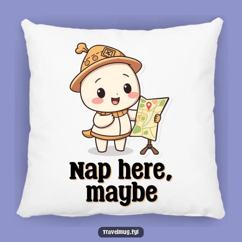 Funny Map Hat Pillow a Cozy Accent for Adventurous Souls