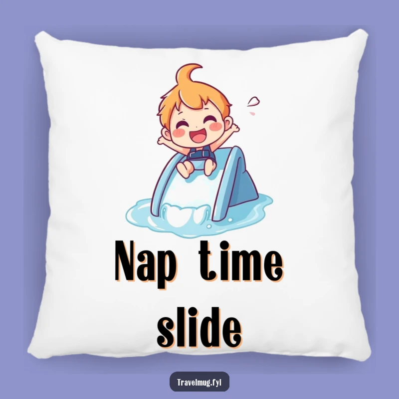 Funny Summer Pillow: Water Slide Bliss - Comfy Funny Gift!