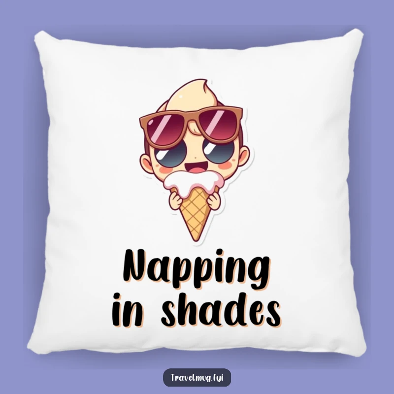Cozy Funny Ice Cream Pillow: Character's Sweet Mess, Comfy Decor Gift