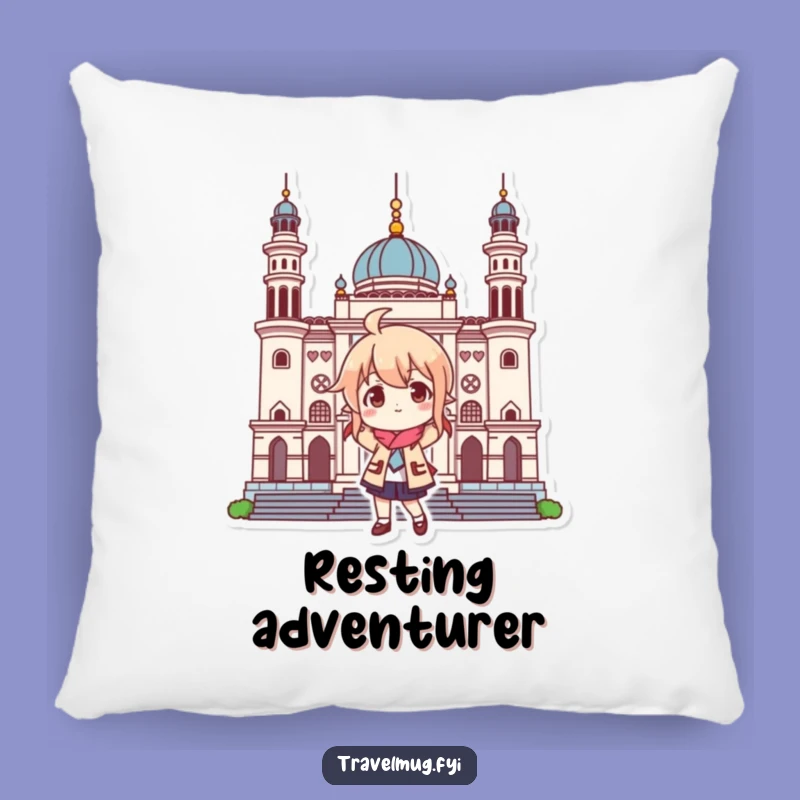 Funny Landmark Posing Character Pillow: Comfy & Hilarious Travel Decor