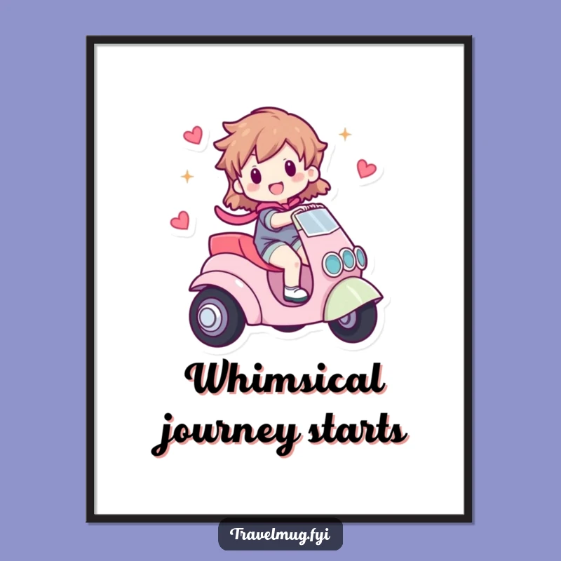 Funny Adventurer Digital Art: Character Riding Vehicle, Instant Funny Gift