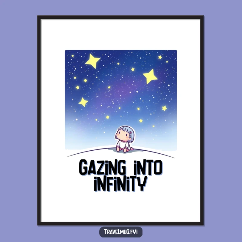 Funny 'Night Sky Dream' Digital Art: Character's Starry Printable Gift