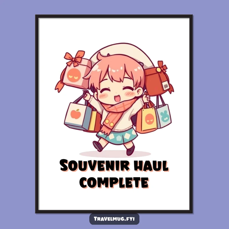 Funny Souvenir Bag Balance Digital Art Print - Hilarious Wall Decor for Travelers