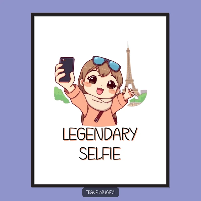 Funny Selfie Digital Art Print a Hilarious Piece of Decor for Travelers