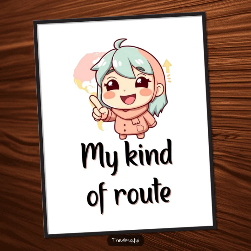 Funny Digital Art: A smiling character points at a map with glee, celebrating the spirit of adventure.