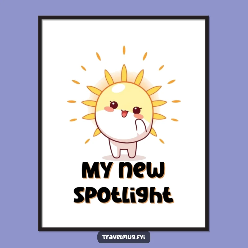 Funny Sun Pointer Digital Art: Brighten Your Space with this Cheerful Character Print Gift