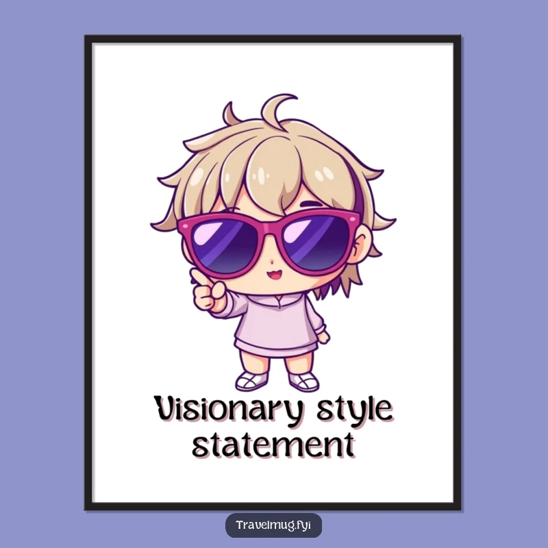 Funny Cool Character Digital Art: Sunglasses Pose, Instant Funny Gift