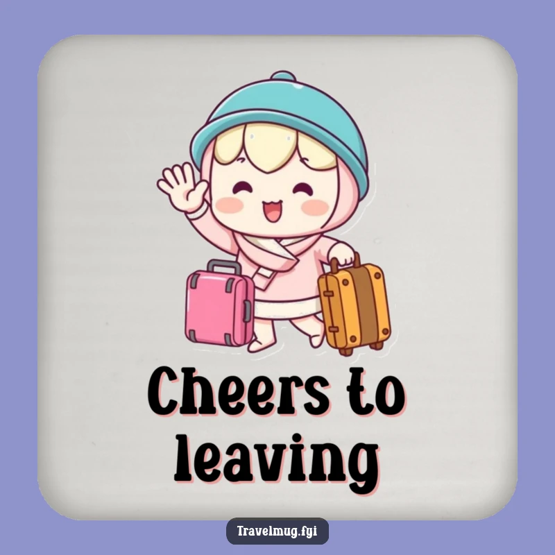 Funny Farewell Drink Coaster: Protect Surfaces with Departure Humor