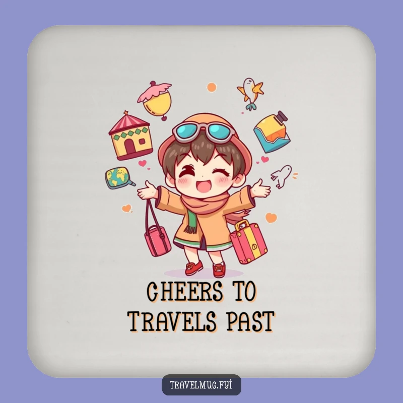 Funny Traveler Character Coaster: Juggling Souvenirs Table Gift