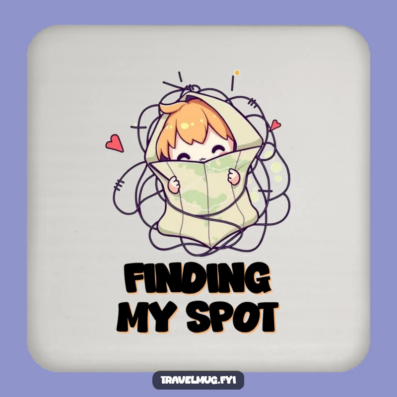 Funny Map Tangle Coaster: Character Lost, Protect Surfaces Humorously