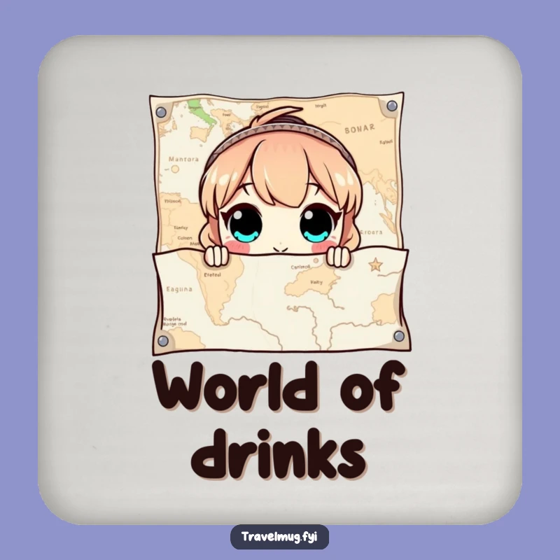 Funny Coaster Set: Map Peeking Character, Protect Tables with Humor