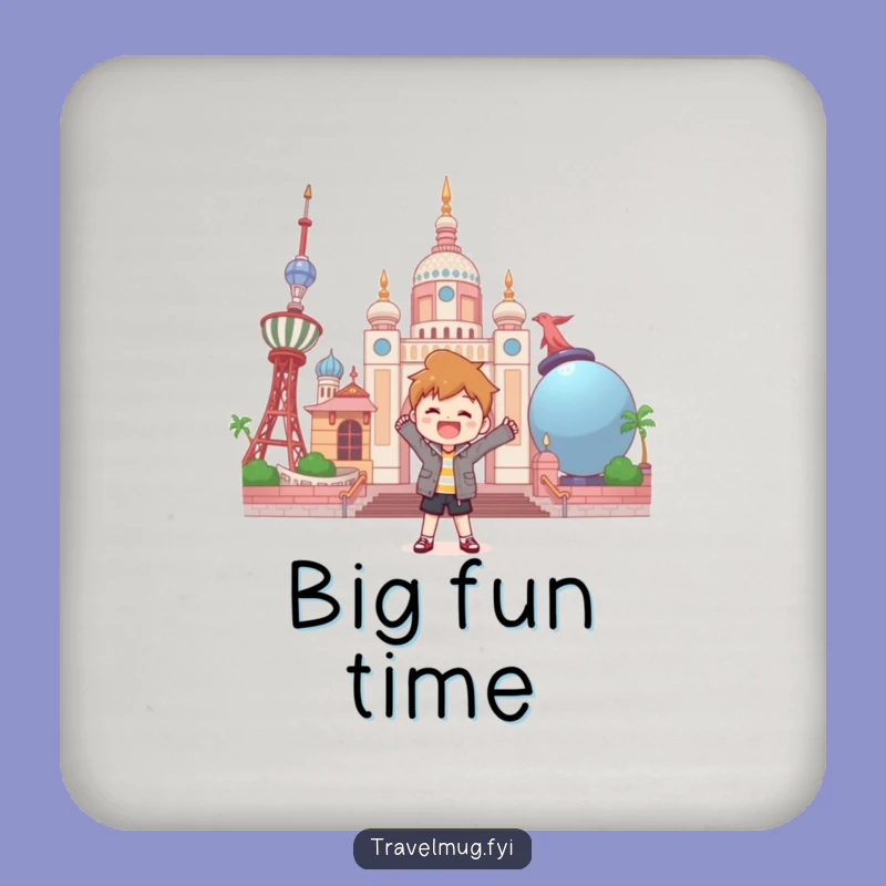 Funny Giant Objects Landmark Drink Coasters - Protect Surfaces with Travel Humor