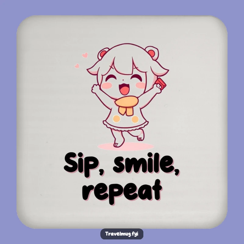 Funny Kawaii Souvenir Coaster: Happy Dance Protection, Adorable Funny Gift!