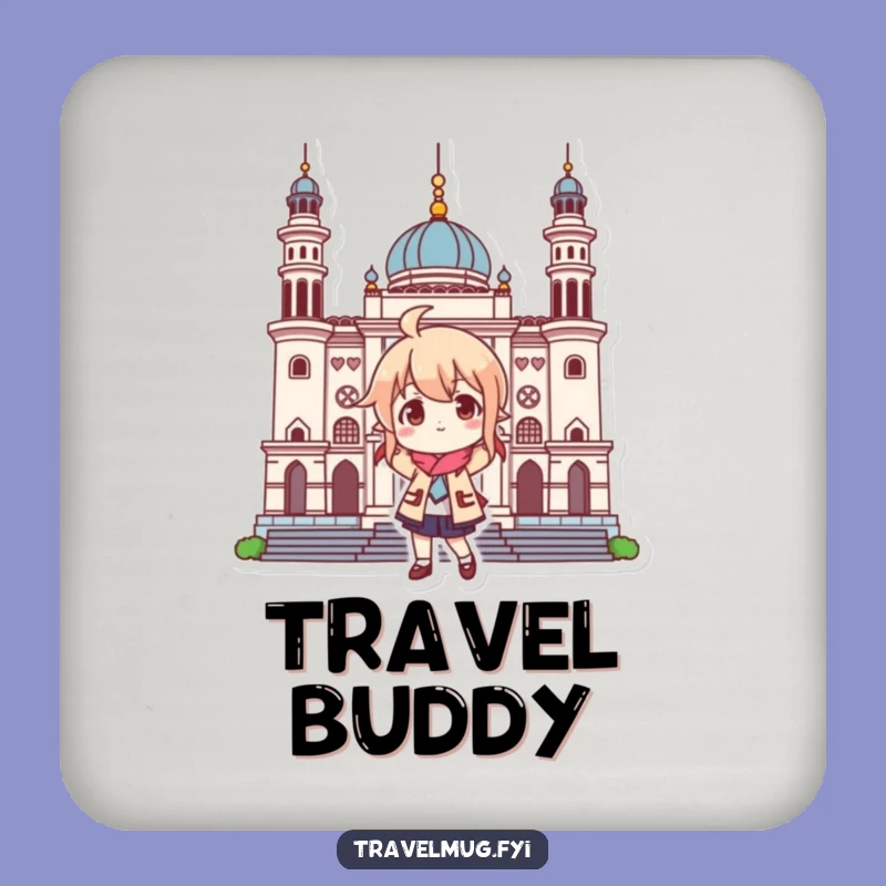 Funny Landmark Posing Character Coaster Set: Protect Surfaces with Humor