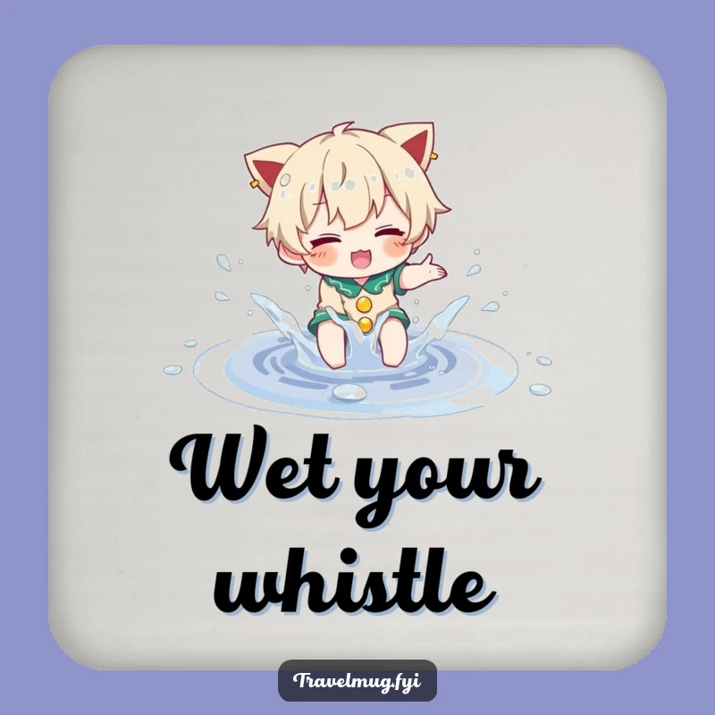 Funny Puddle Coaster: Character splashing, a unique funny gift for table protection.