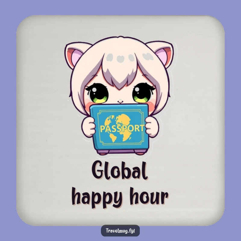 Funny Coaster Set: Passport Glee - Protect Surfaces Funny Gift!