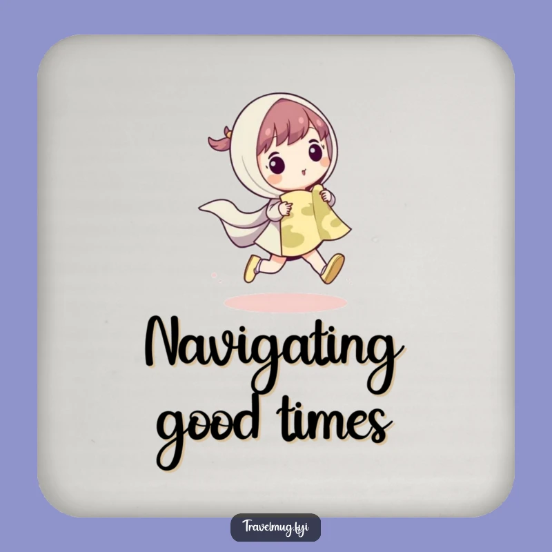 Funny Skipping Map Coaster: Protect Surfaces with Joy, a Cute Funny Gift