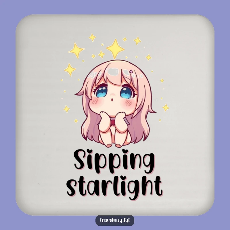 Funny Constellation Coaster: Character Gazes At Stars, Cosmic Surface Protection