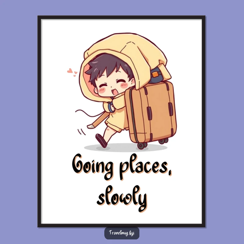 Funny Overflowing Suitcase Poster a Hilarious Piece of Wall Art