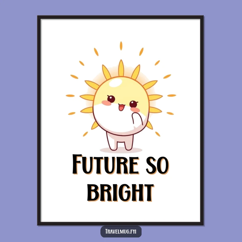 Funny Sun Pointer Poster: Brighten Your Walls with this Cheerful Character Art Gift